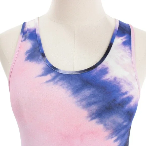 Paco Rabanne NWD Sleeveless Tank Top Size 38 (US 6) in Pink / Blue Tie Dye